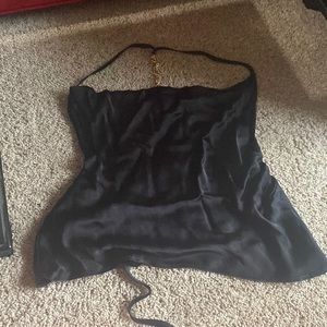 DO + BE black satin top